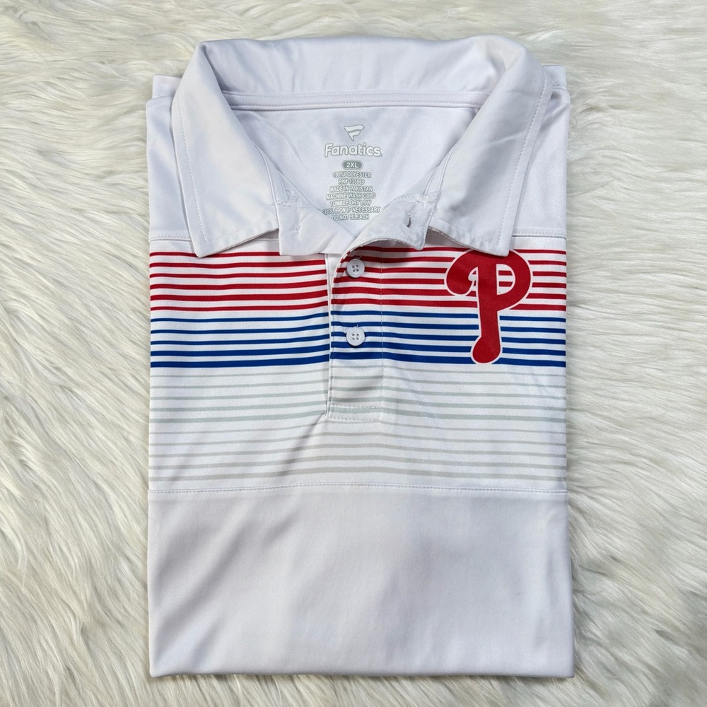 Philadelphia Phillies Fanatics Big‎ & Tall Victory For Us Interlock Polo - Picture 2 of 7